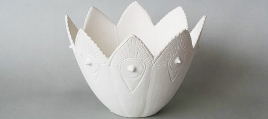 hand carved porcelain bowl